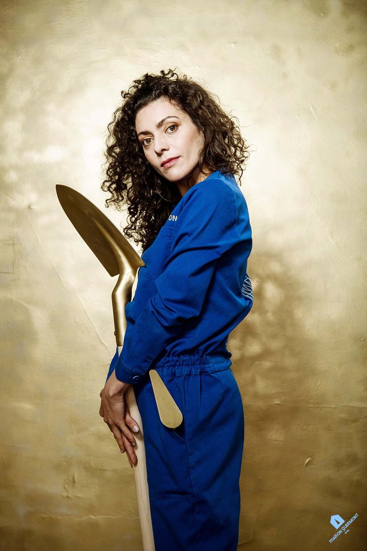 Milène en tenue de chantier